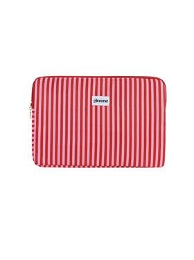 Zizi Thin Stripe Laptop Sleeve / Pink & Red