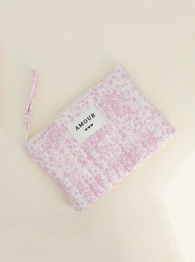 Fairy Floral Flat Pouch / Light Pink