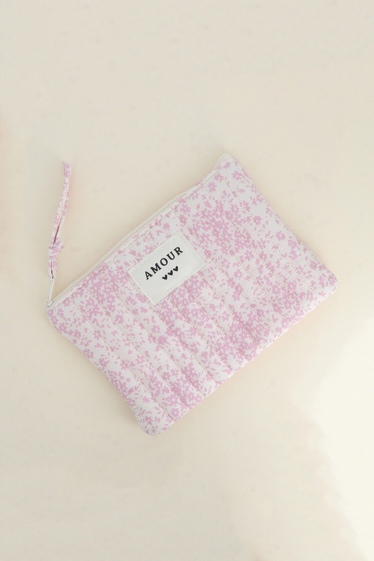 Fairy Floral Flat Pouch / Light Pink