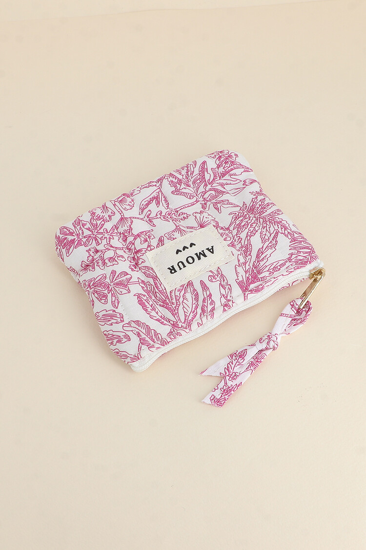 Fairy Small Floral Flat Pouch / Red
