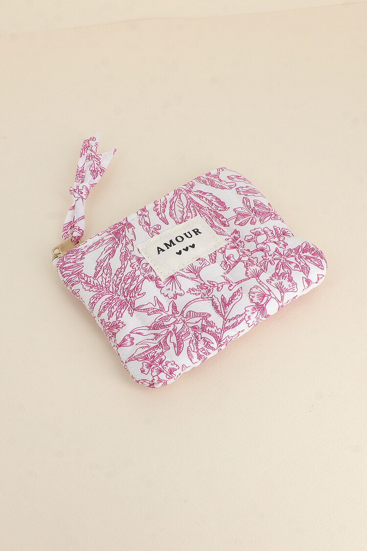 Fairy Small Floral Flat Pouch / Red