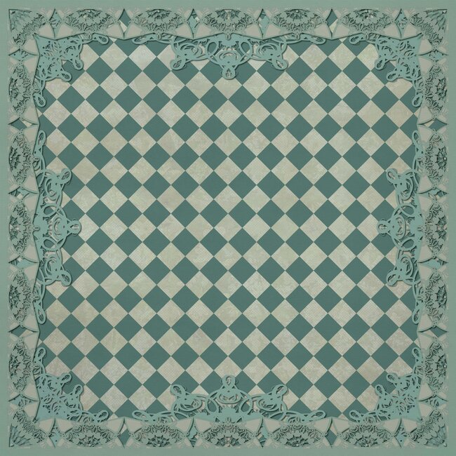 Picnic blanket Nostalgic border with checks green