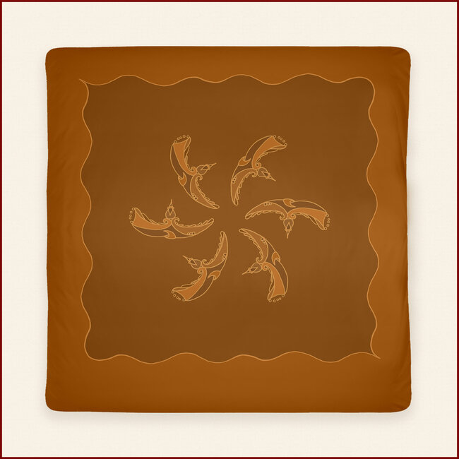 Bedlinnen Horn  - terracotta