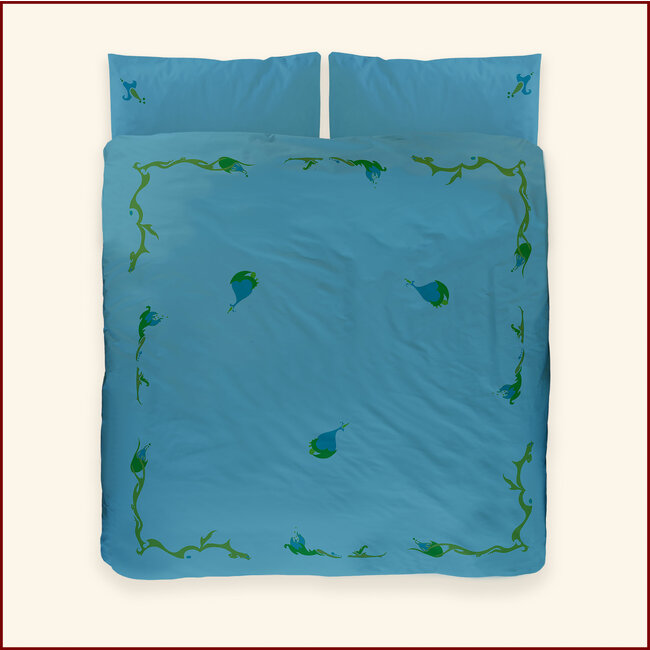 Duvet cover Branch with flowers - blue