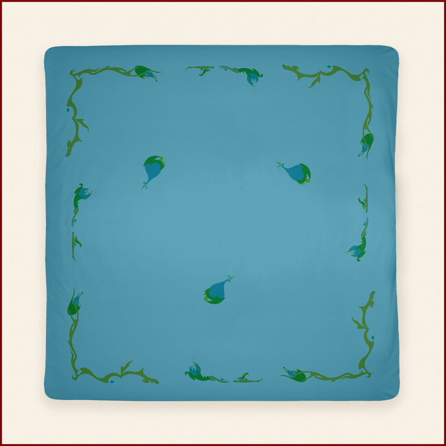 Duvet cover Branch with flowers - blue