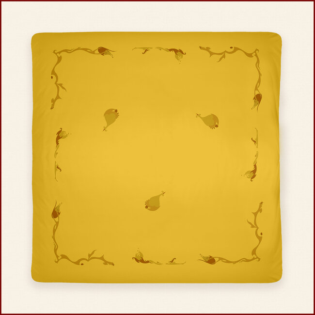 Duvet cover Branch with flowers - yellow