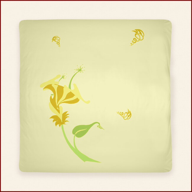 Dekbedovertrek Flower - licht geel