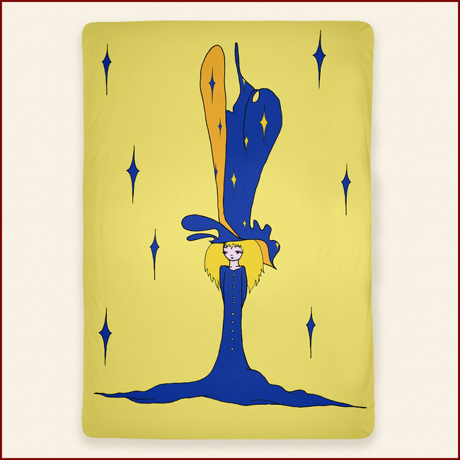 Dekbedovertrek Girl with hat - geel