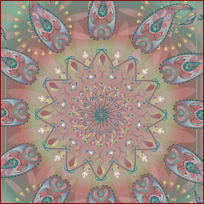 Strandlaken Caleidoscoop - roze/turquoise