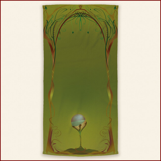 Beach towel Into looking out - green