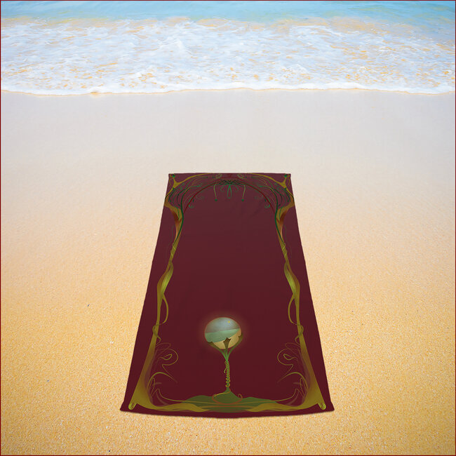 Strandlaken Inkijk op de uitkijk - bordeaux rood