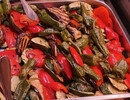 Gegrilde groenten: pimentos de Padron/ => paprika/aubergine/courgette