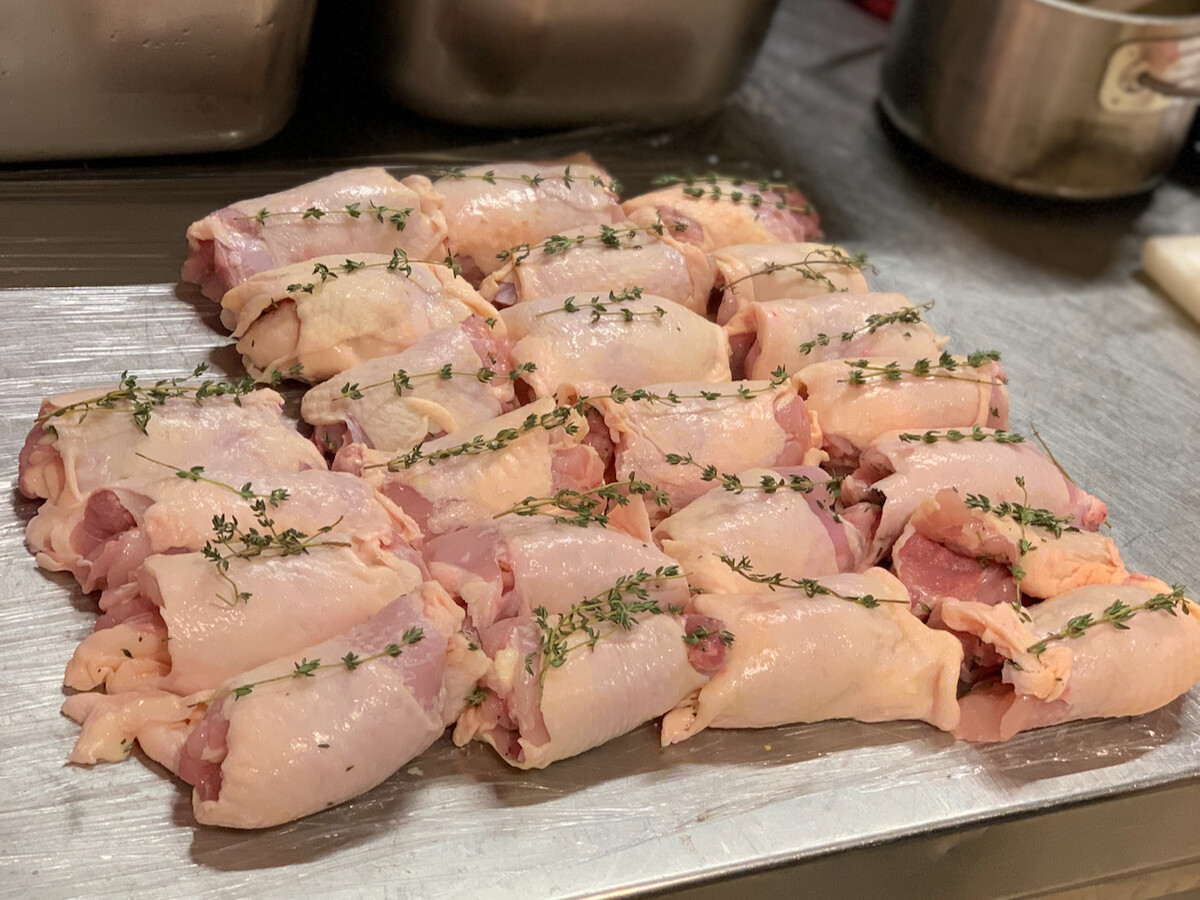 EKO chicken thighs, cooked