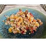 Frisse bloemkool 'couscous' salade/granaatappel/spekjes