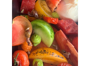 Salade caprese/mini burrata/basilicummayonaise