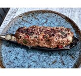 Gevulde aubergine/ lams- gehakt/Mediterraanse kruiden