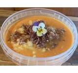 Salmorejo: koude Spaanse soep/tomaat/ei/pata negra