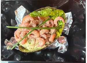 Hollandse garnaal/guacamole/little gem