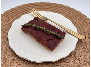 Tarte tatin peer/blauwe kaas/rode wijnreductie