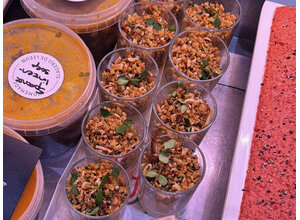 Glaasje knolselderijcrème/pancetta/dadel/knolselderij