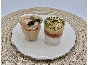 Ei mimosa/gemarineerde zalm/ mierikswortel/bieslook