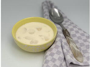 Aspergesoep/asperge/peterselieolie (vegetarisch)