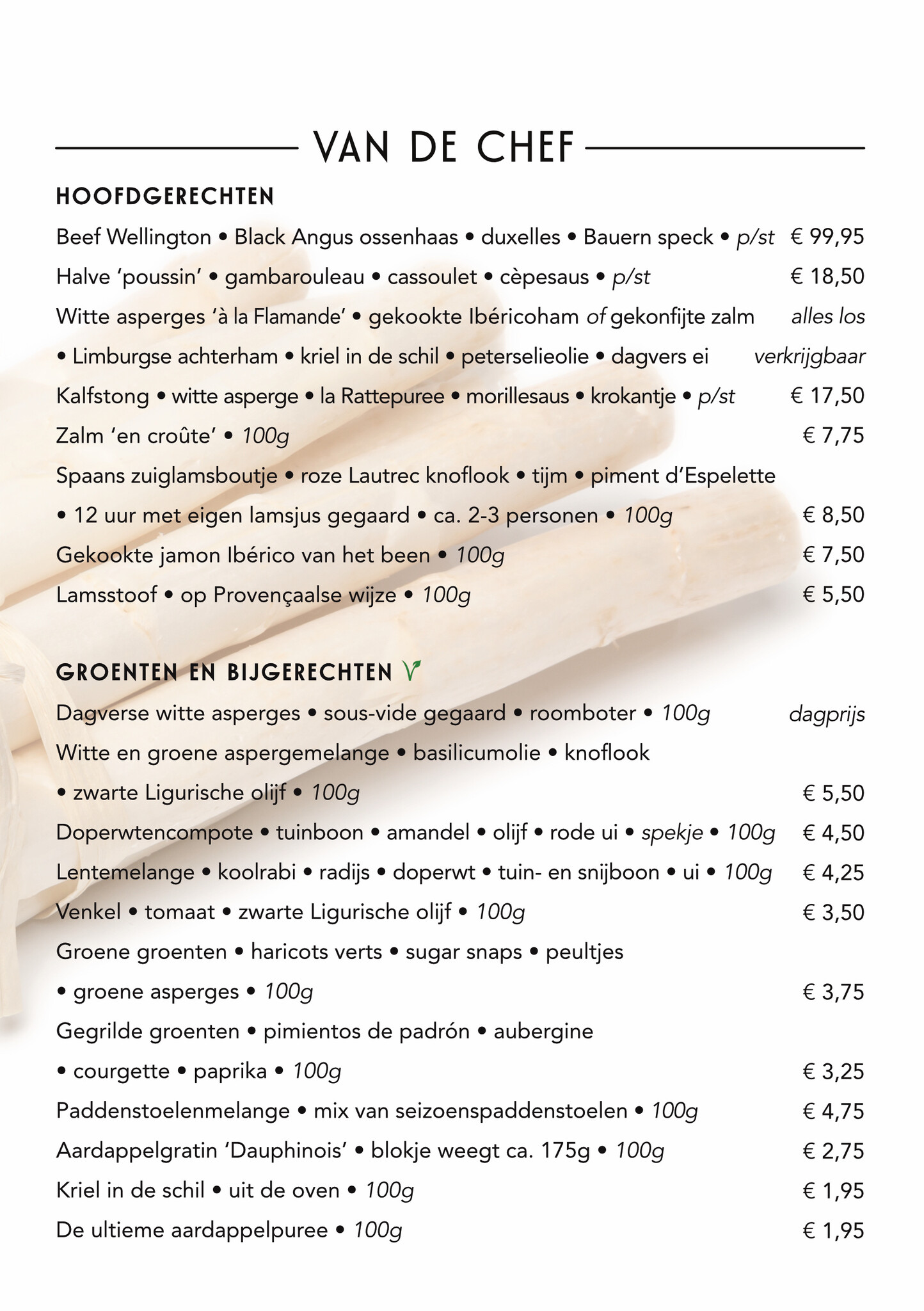 Paasmenu Slagerij De Leeuw Amsterdam