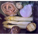 Salade asperge/ serranoroosje/eitje/aardappel