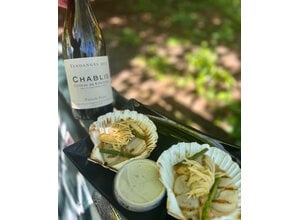 Coquille, aspergetips, aspergespruit, Nouilly-Prat saus