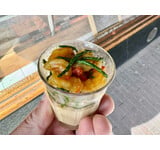 Schaaldierenpannacotta/ Hollandse garnaal/zeekraal