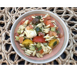 Orzo 'Caprese'/mozarella/ pesto/tomaat