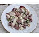 Salade gésiers de canard/ wit- & roodlof/dragon/sjalot