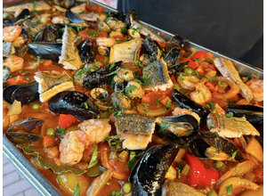 Zarzuela/dorade/gamba/inktvis/kokkel/mossel