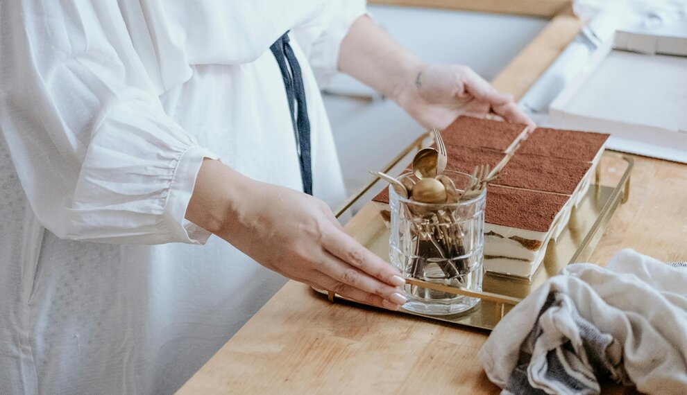 Tiramisu met zwarte thee