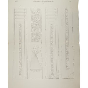 Rijksmuseum van Oudheden Lithograph Ptahmes pillars