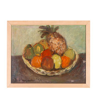 Stilleven mand met fruit