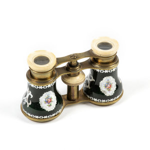 Eigen Collectie Enamel brass opera glasses