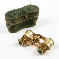 Mother-of-pearl opera glasses in case