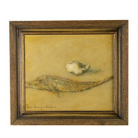 Still life with stuffed fish and shell