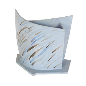 De Bibliotheek aan de Vliet A. de Graaf- v.d. Gaag, Wing sculpture blue speckled