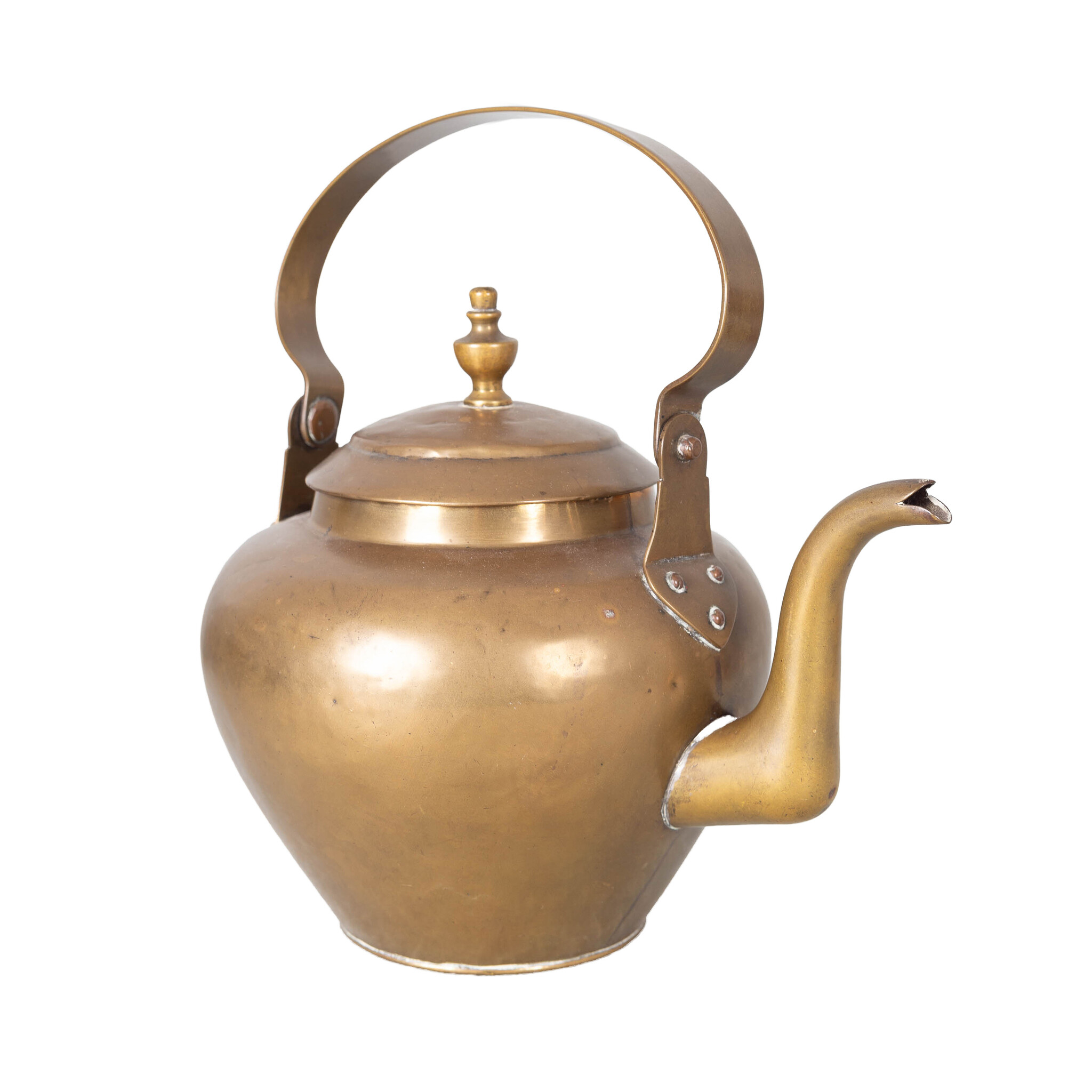 Antique brass tea kettle