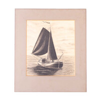 Tekening van een zeilboot