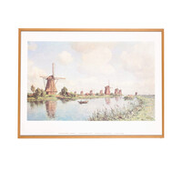 Framed poster 'The windmills at Kinderdijk' - Wetering de Rooy