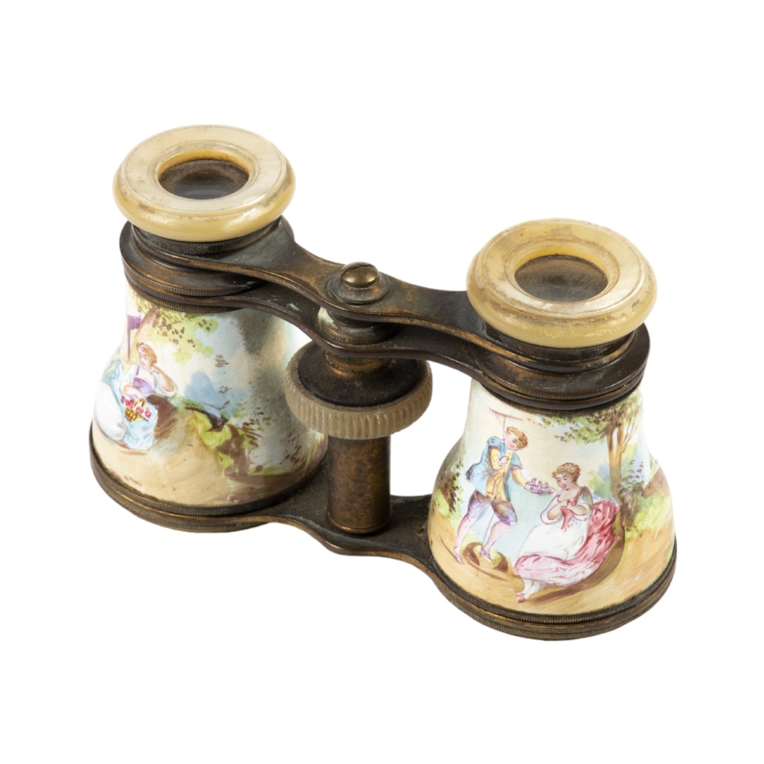 Enamel brass opera glasses, around 1900