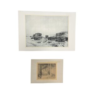 Voormalige collectie Zaanstad Peter Teeling, 'River landscape', 'Rock Coast 1'