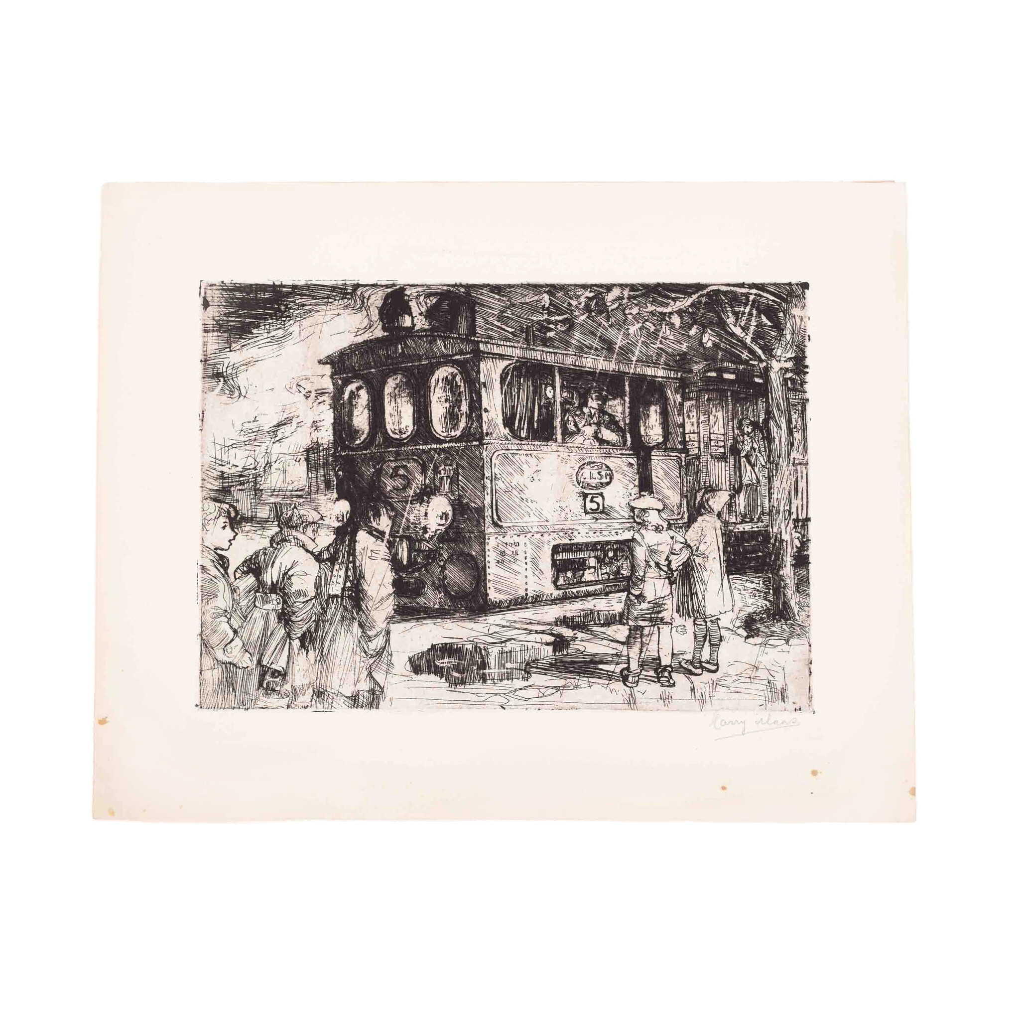 Harry Maas, 'Stoomtram op het stationsemplacement te Roermond'