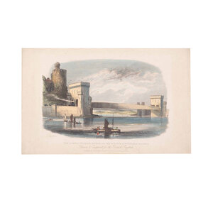 Spoorwegmuseum Prent 'The Convay Tubular Bridge on the Chester & Holyhead Railway'