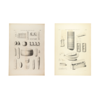 Litho's Egyptische gebruiksvoorwerpen