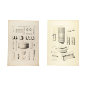 Rijksmuseum van Oudheden Litho's Egyptische gebruiksvoorwerpen