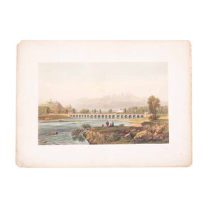 Spoorwegmuseum Print 'Pont sul Po presso Valenza' door R.K. Thomas, C. Bossoli